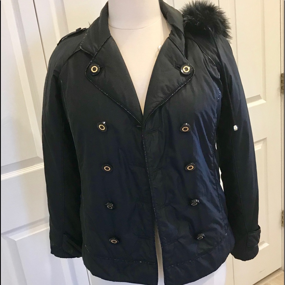 Tory Burch Faux Fur Trimmed Coat - 12